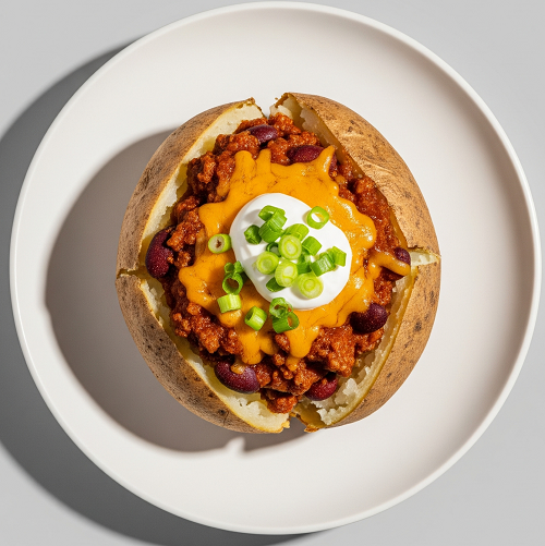 Baked Potato With Chilli Con Carne 