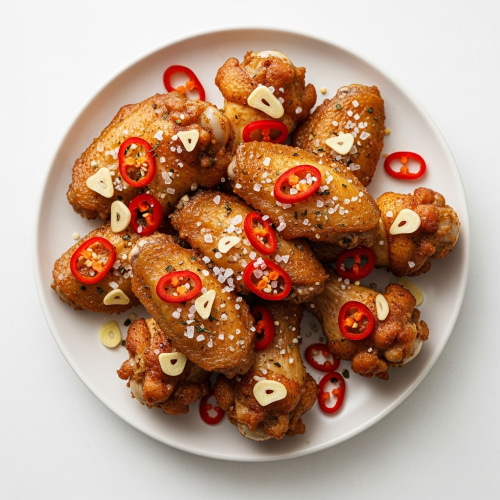 Chicken Wings With Salt, Fresh Chilli & Garlic 